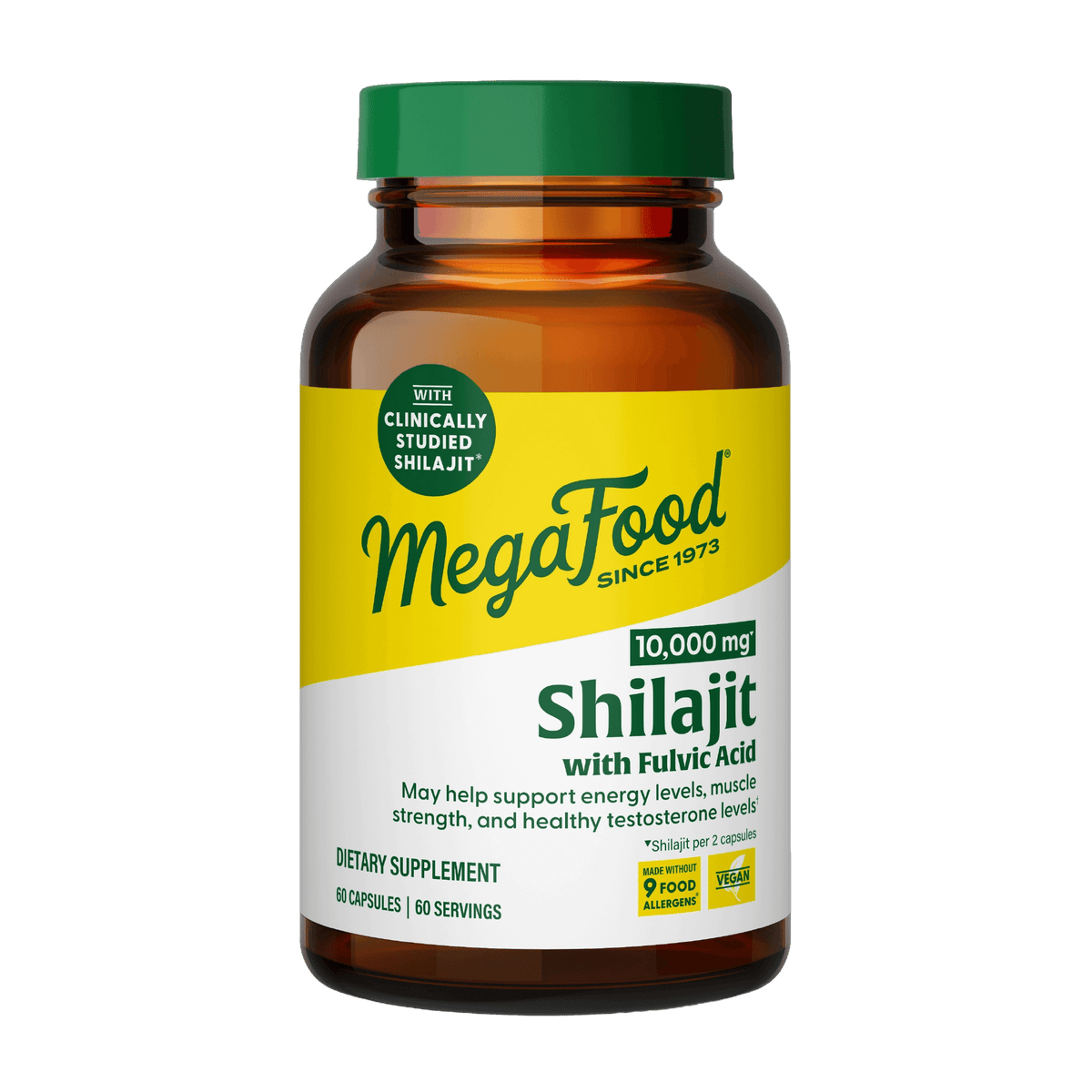 MegaFood Shilajit supplement bottle on a white background