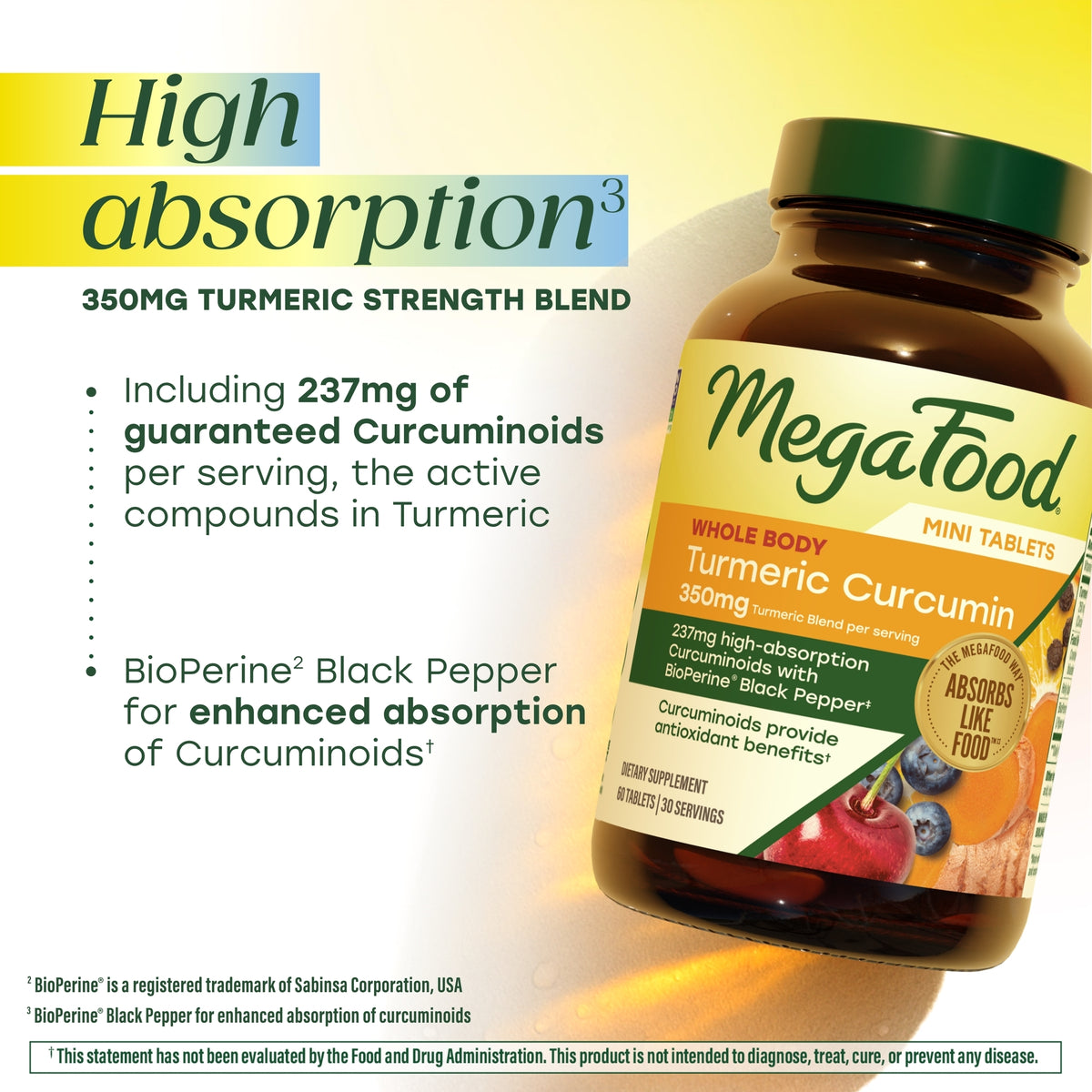 High absorption 350mg turmeric strength blend