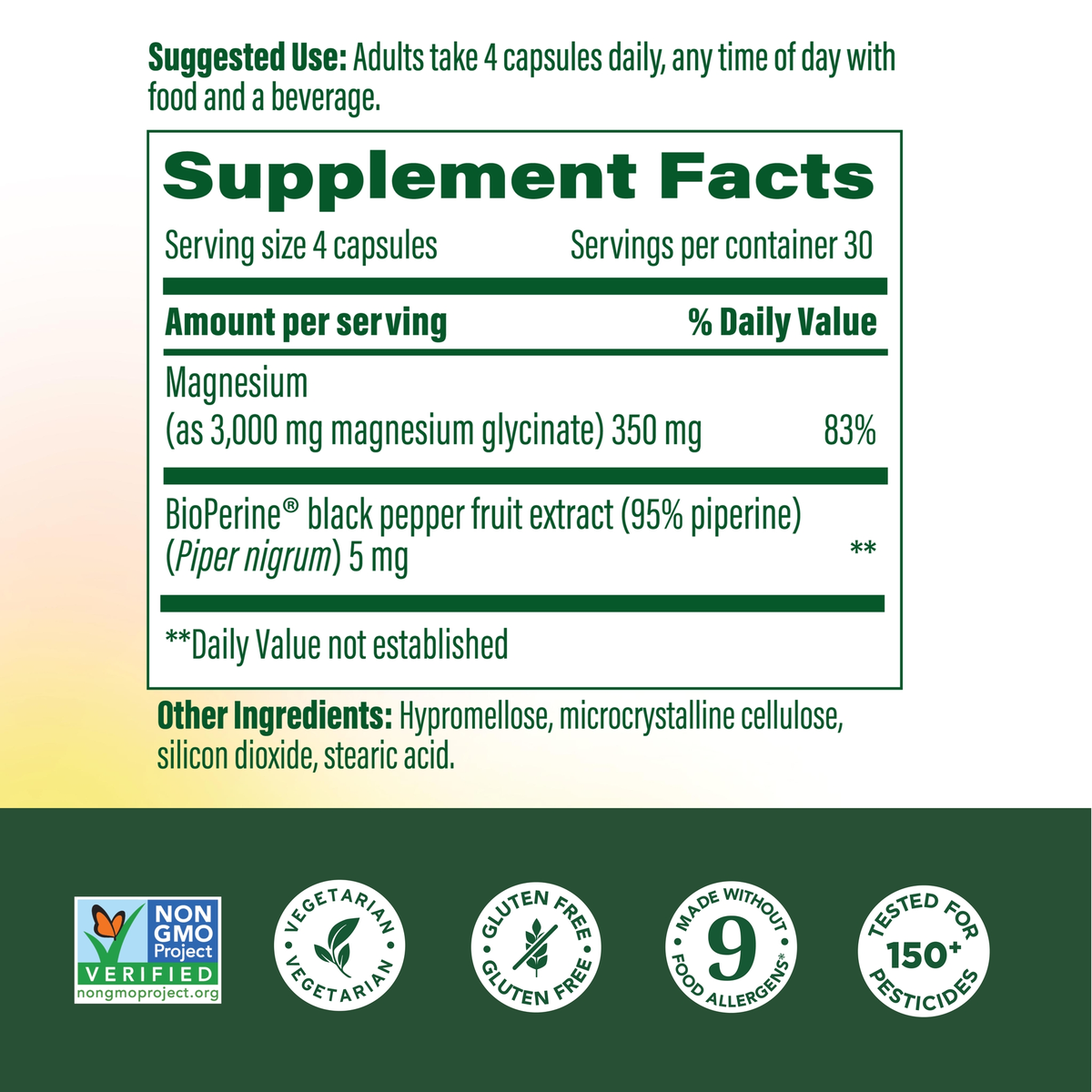 Extra Strength Magnesium Glycinate Capsules