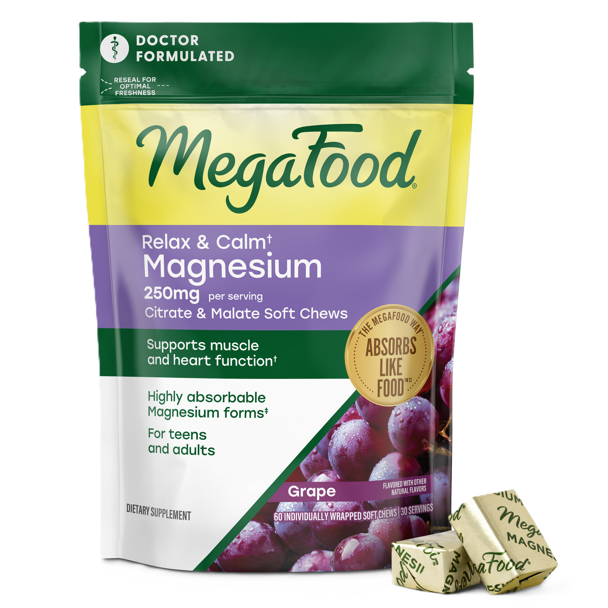 Relax + Calm† Magnesium Soft Chews - Grape