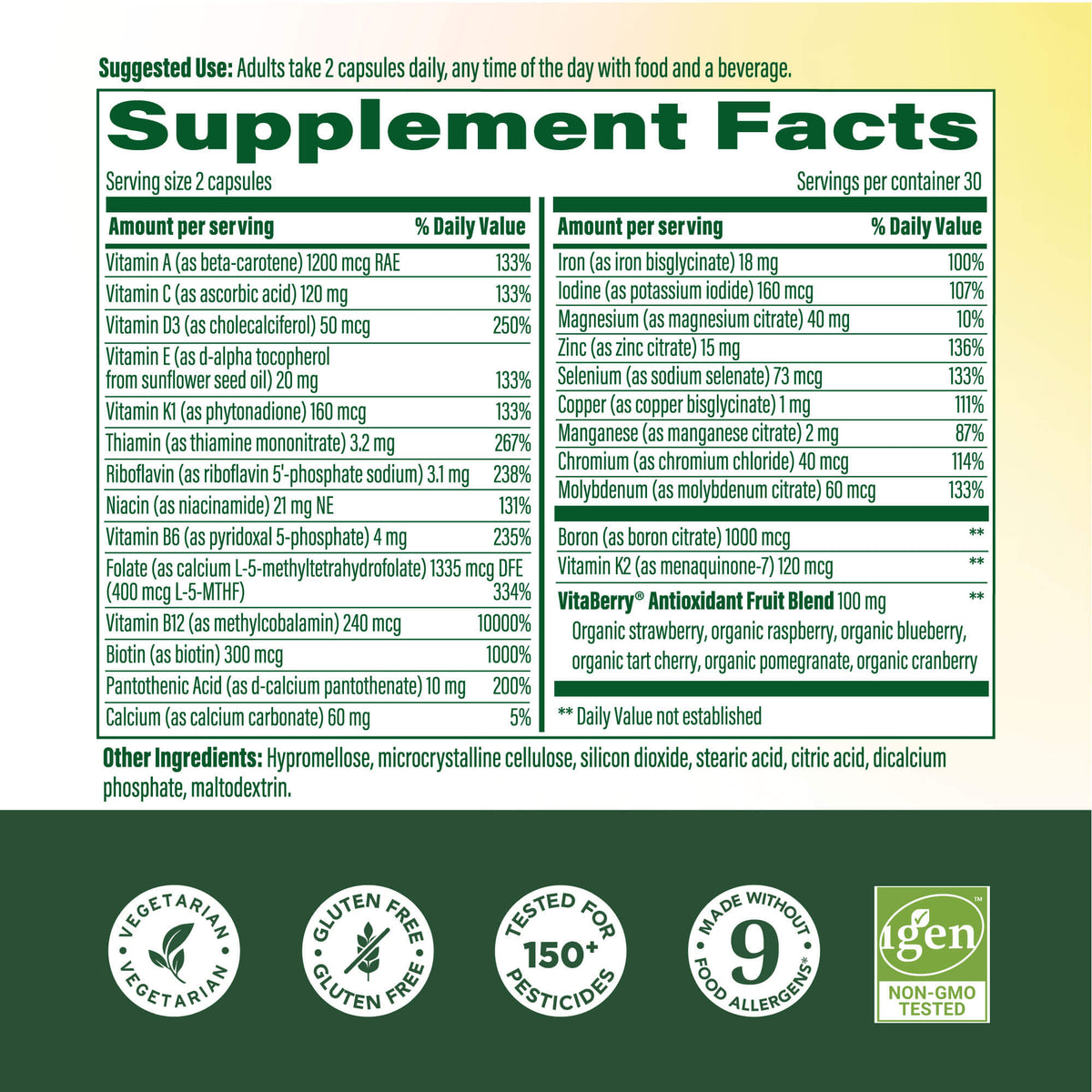 Supplement facts