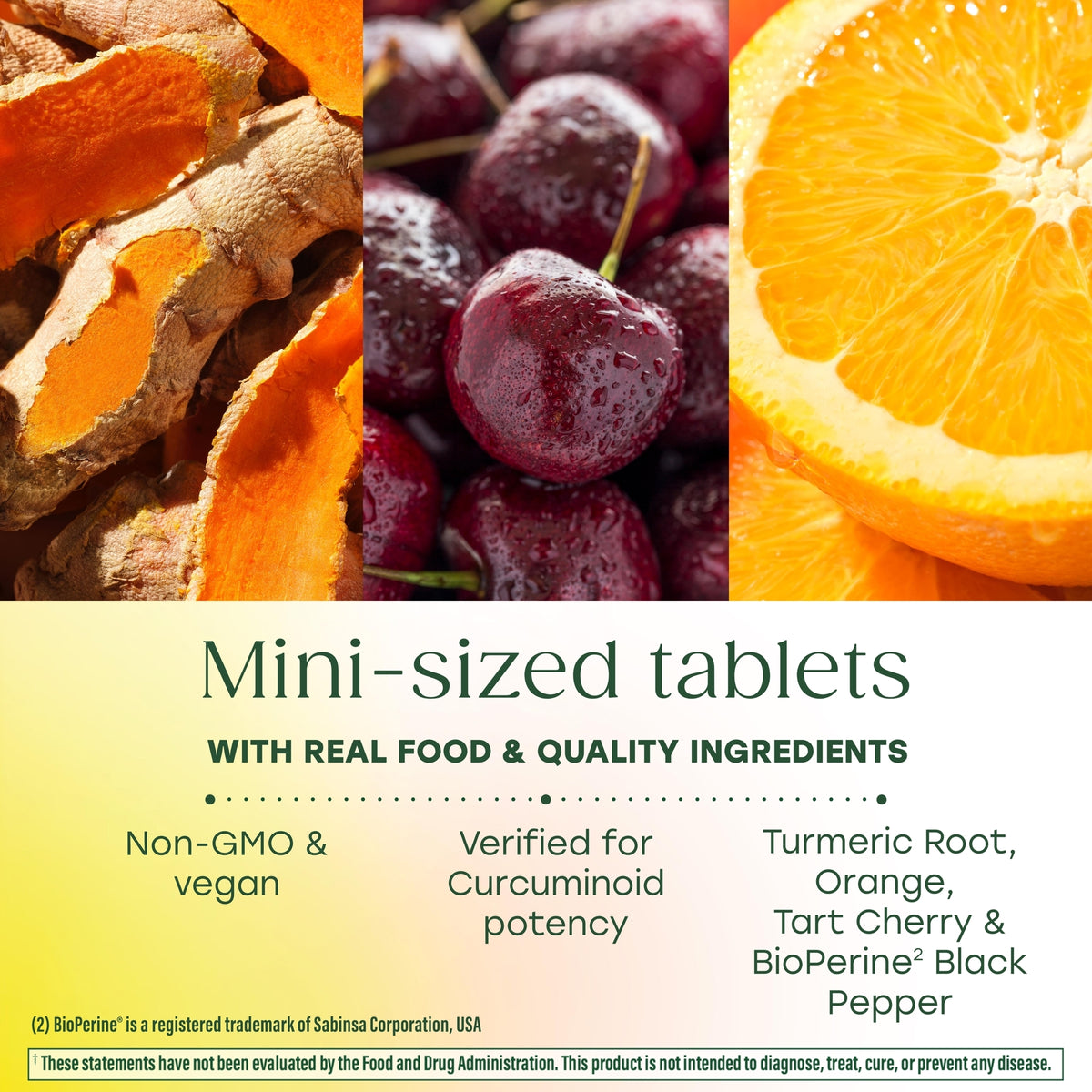 Mini-sized tablets with real food & quality ingredients