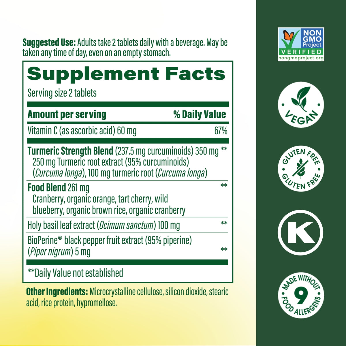 Turmeric Whole Body Mini Supplement Facts