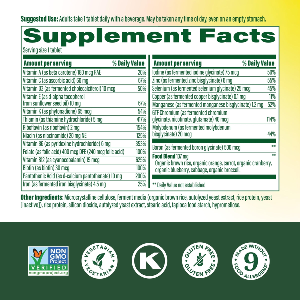 One Daily Multivitamin